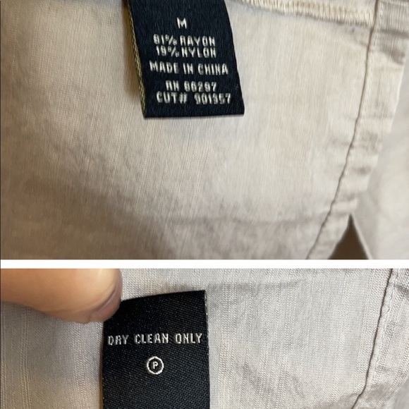 BCBGMaxAzaria grey tied neck ruffled sleeve top M - Picture 4 of 5